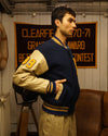 Blue and Creme M Varsity Jacket (M/L)