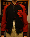 Black and Red Wool Varsity Jacket (M)