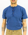 1927 Henley Shirt Short Sleeve Indigo Melange