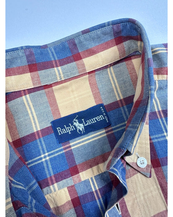 Polo Ralph Lauren Beige and Blue Checkered Shirt (L)