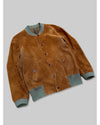 British Dark Brown Suede Leather Jacket (L)