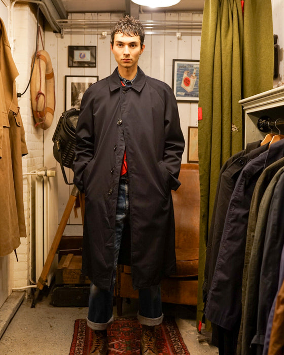 Dark Blue Raglan Trench Coat (M)