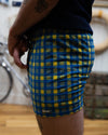 Blue and Yellow Checkered Swimming Shorts (W34)