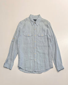  Polo Ralph Lauren Blue Linen Shirt (L)