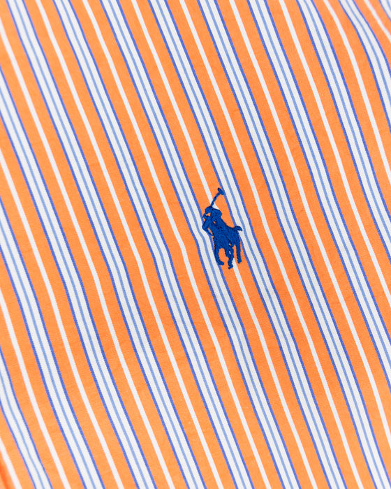 Polo Ralph Lauren Orange and Blue Striped Shirt (L)