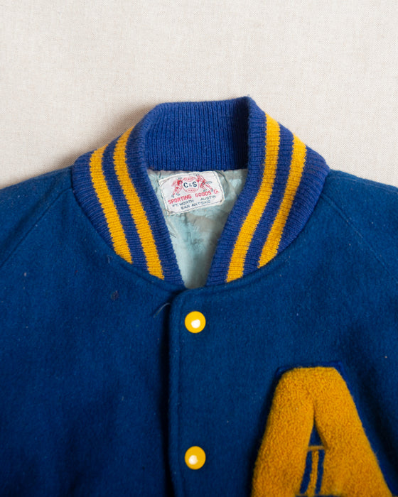 A Blue and Yellow Varsity Jacket (M)