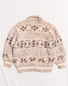 Beige and Brown Patterned Cardigan (M)