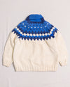 Blue Pattern Knitted Cardigan (S)