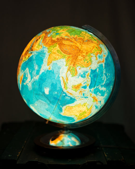 Columbus German Political Globe with Lamp