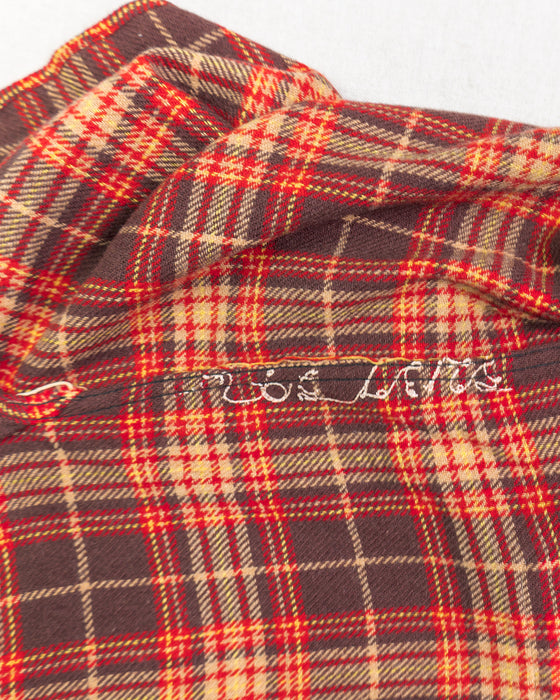 Cascade Orange Brown Checkered Flannel (M)