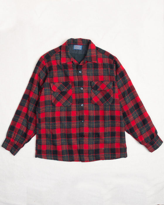 Pendleton Flannel Shirt Red and Grey Check (M)