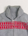 Grey and Red Knitted Cardigan (L)