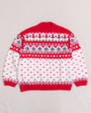 Red and Grey Pattern Knitted Sweater (M)